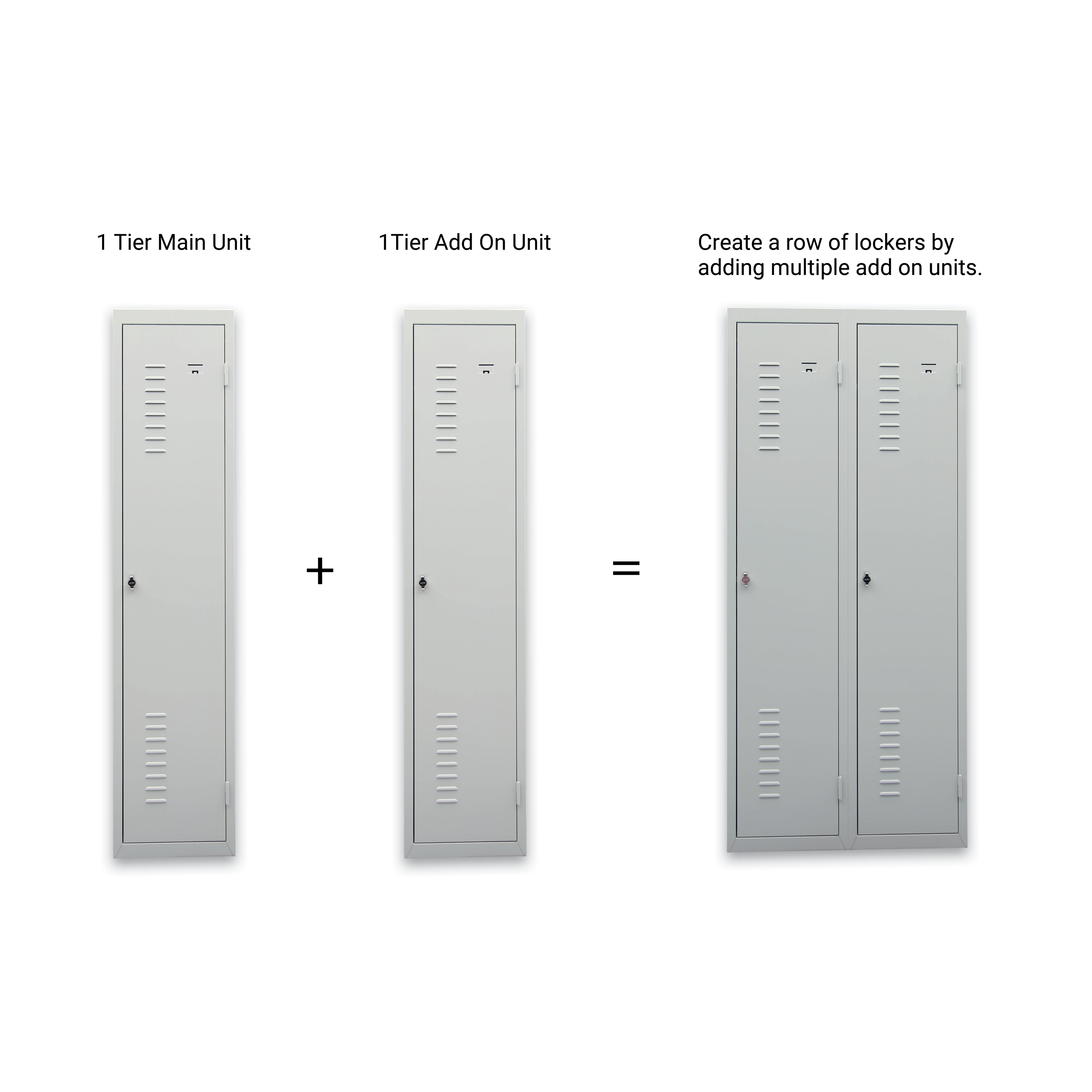Flat-Packed Lockers – 1 & 2 Tier | Main & Add-On Units for Expandable Rows - BDS Series